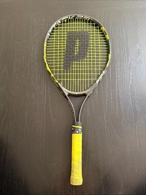 Prince “Attack” Tennis Racket with Yellow Strings and Grip size 25”
